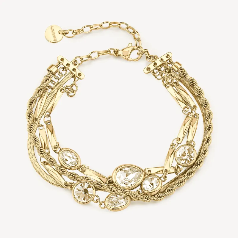 Bracciale Dorato Multifilo Symphonia con Cristalli Donna Brosway