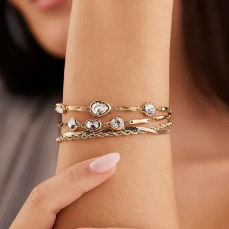 Bracciale Dorato Multifilo Symphonia con Cristalli Donna Brosway