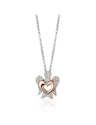Collana Angelo in Argento Rosato, Cuore e Zirconi Donna Roberto Giannotti - category_name - XDMG De Marchi Gianotti