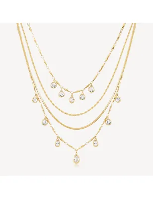 Collana Dorata Symphonia Multifilo con Cristalli Donna Brosway - category_name - XDMG De Marchi Gianotti