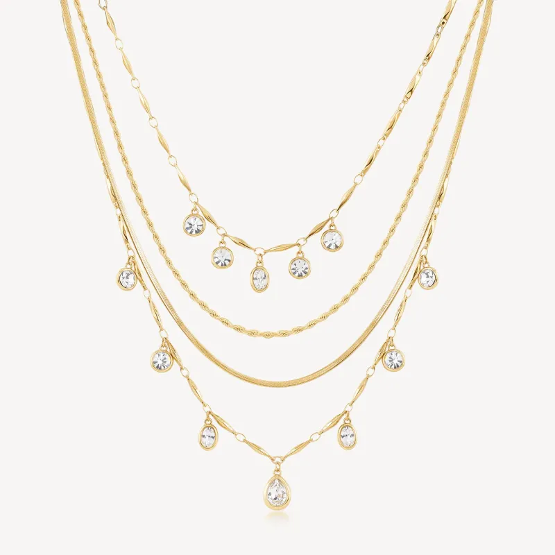 Collana Dorata Symphonia Multifilo con Cristalli Donna Brosway