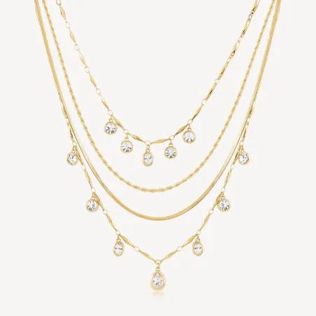 Collana Dorata Symphonia Multifilo con Cristalli Donna Brosway - category_name - XDMG De Marchi Gianotti
