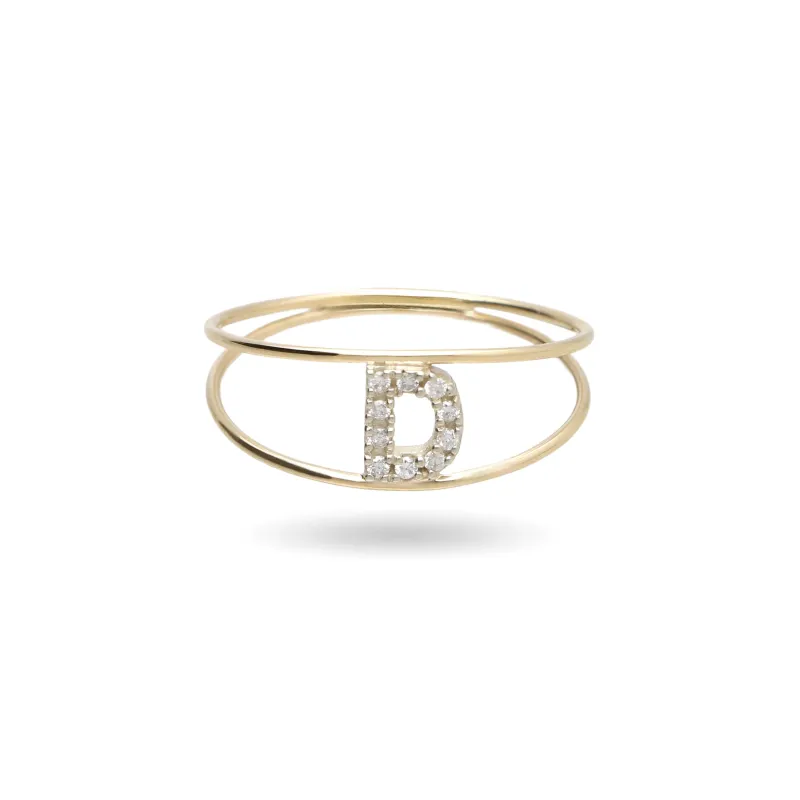 Anello Doppio Filodamore Iniziale AN351GBBT Donna Rubinia