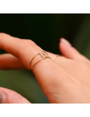 Anello Doppio Filodamore Iniziale AN351GBBT Donna Rubinia