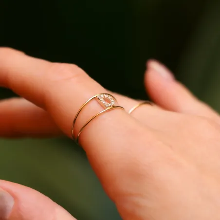 Anello Doppio Filodamore Iniziale AN351GBBT Donna Rubinia