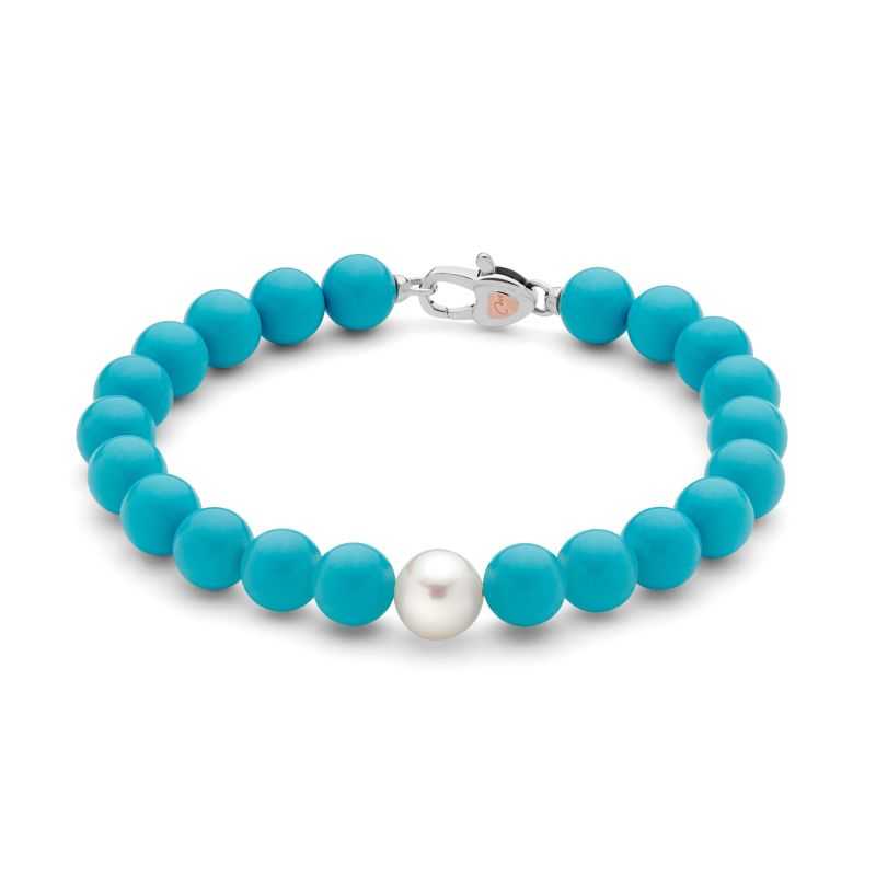 Bracciale Filo Perle Agglomerato Turchese PBR1794V Donna Miluna