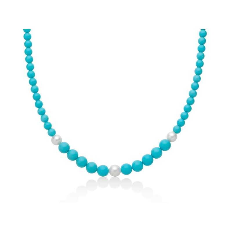 Collana Terra e Mare Filo Perle Turchese PCL6695 Donna Miluna