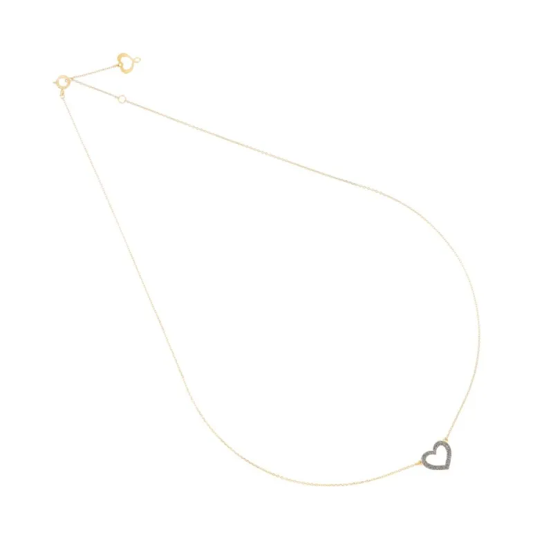 Girocollo 18KT Cuore Traforato Polvere Cromo Donna Maman et Sophie