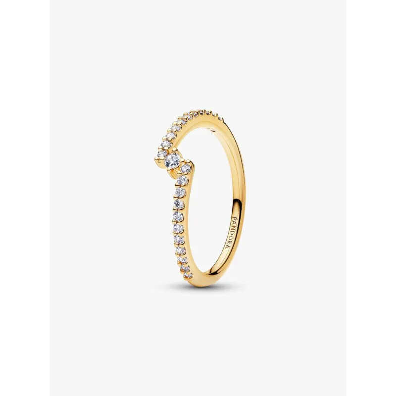Anello Dorato Pavé Fascia Asimmetrica mis.50 Donna Pandora Anello Dorato Pavé Fascia Asimmetrica mis.50 Donna Pandora