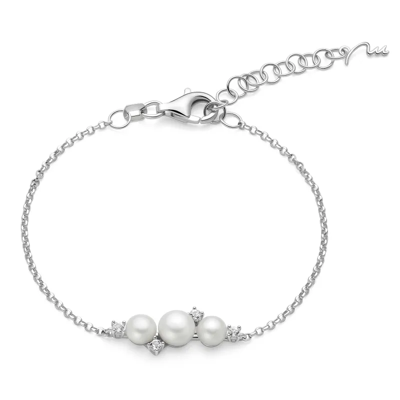 Bracciale Andromeda Trio Perle Bottone Topazi PBR3751 Donna Miluna Bracciale Andromeda Trio Perle Bottone Topazi PBR3751 Donna Miluna