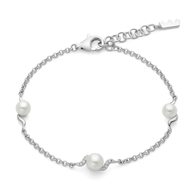 Bracciale Eclissi Sinuosa Topazi Bianchi PBR3796 Donna Miluna Bracciale Eclissi Sinuosa Topazi Bianchi PBR3796 Donna Miluna