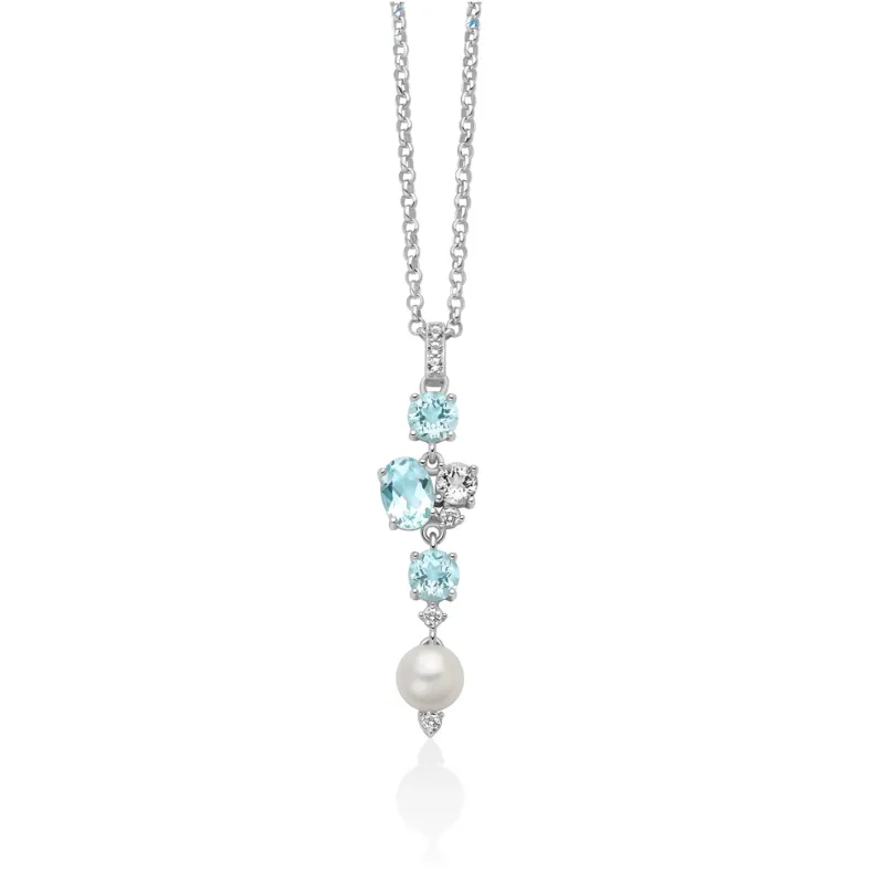 Collana Celestia Pendente Topazi Azzurri PCL6916 Donna Miluna Collana Celestia Pendente Topazi Azzurri PCL6916 Donna Miluna