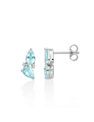 Orecchini Acquamarine Goccia e Diamanti ERD3308 Donna Miluna