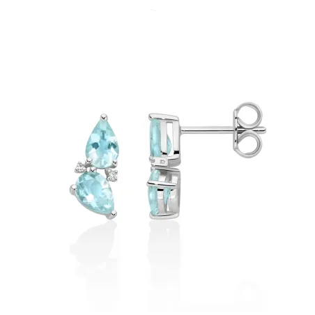 Orecchini Acquamarine Goccia e Diamanti ERD3308 Donna Miluna