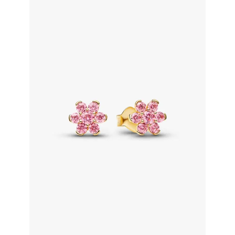 Orecchini Dorati Fiore Luminoso Rosa Donna Pandora Orecchini Dorati Fiore Luminoso Rosa Donna Pandora