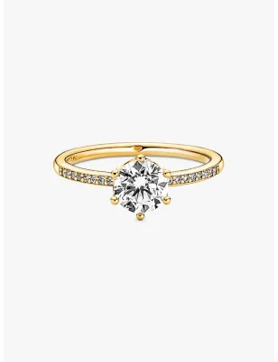 Anello Dorato Corona Scintillante mis.50 Donna Pandora
