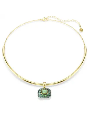 Girocollo Dorato Sublima, Taglio Ottagonale, Verde Donna Swarovski