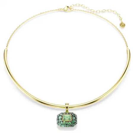Girocollo Dorato Sublima, Taglio Ottagonale, Verde Donna Swarovski