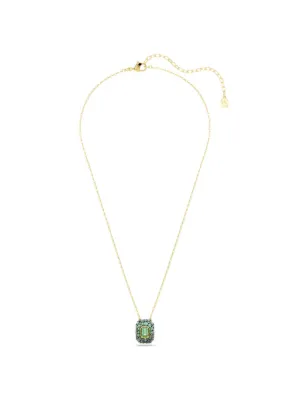 Collana Dorata Pendente Sublima, Verde, Taglio Ottagonale Swarovski