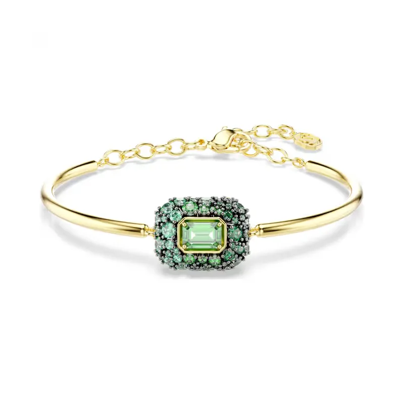 Bracciale Dorato Rigido Sublima, Verde, Taglio Ottagonale Donna Swarovski Bracciale Dorato Rigido Sublima, Verde, Taglio Ottagonale Donna Swarovski